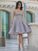 A-Line/Princess Strapless Sleeveless Knee-Length Tulle Brooklyn Lace Homecoming Dresses Dresses