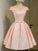 A-Line/Princess V-Neck Sleeveless Sash/Ribbon/Belt Satin Homecoming Dresses Ann Short/Mini Dresses