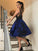 A-Line/Princess Sleeveless Scoop Homecoming Dresses Satin Jaylah Applique Short/Mini Dresses