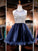 A-Line/Princess Sleeveless Bateau Tulle Homecoming Dresses Hana Beading Short/Mini Dresses