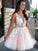 A-Line/Princess Sleeveless Homecoming Dresses Jordan V-Neck Tulle Applique Short/Mini Dresses
