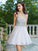 A-Line/Princess Madalynn Homecoming Dresses Chiffon Rhinestone Straps Sleeveless Short/Mini Dresses