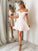 A-Line/Princess Off-The-Shoulder Sleeveless Homecoming Dresses Satin Perla Short/Mini Dresses